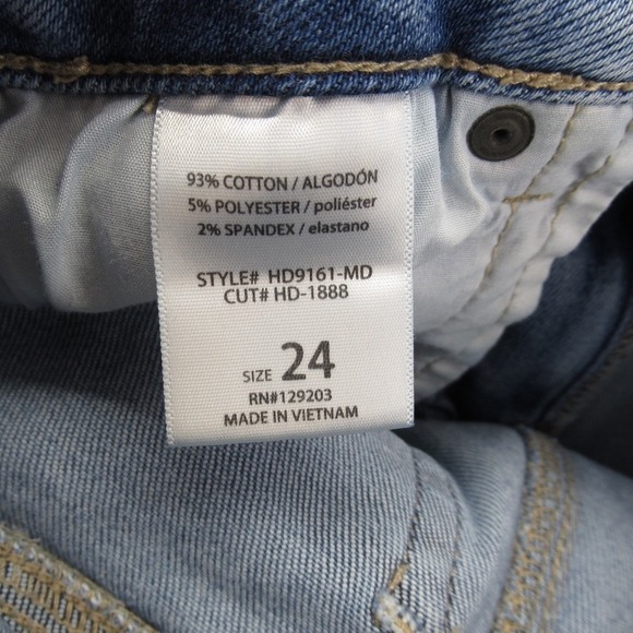 HIDDEN Los Angeles Wide Leg Crop Jeans Distressed Frayed Hem Size 24 - Picture 10 of 11